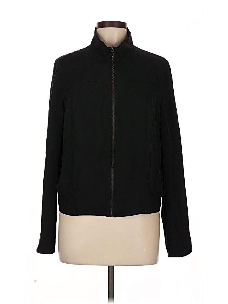 Pre-owned Lafayette 148 Track Jacket In Black