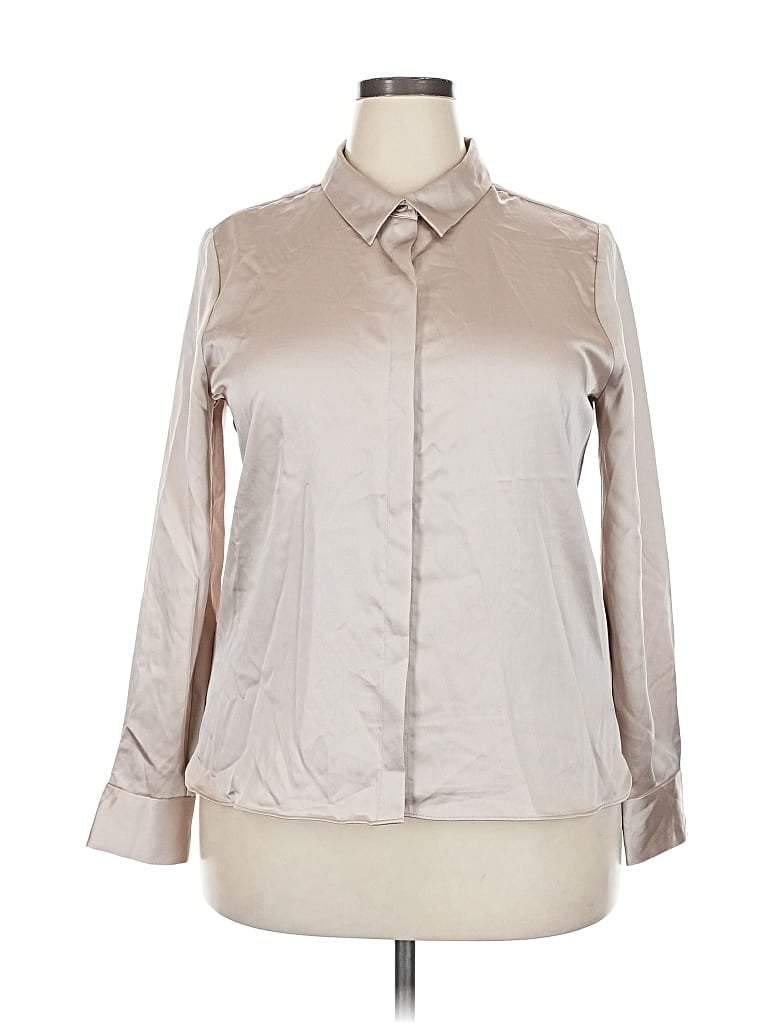A NEW DAY Pre-owned Long Sleeve Blouse In Silver