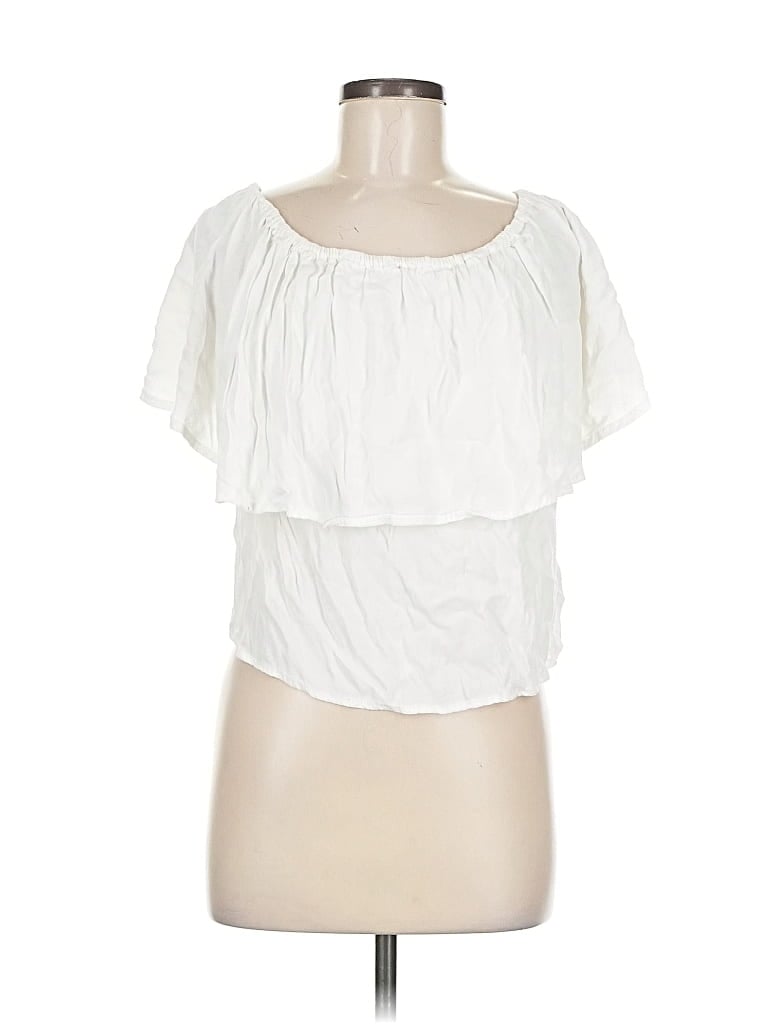 Pre-owned Holding Horses Short Sleeve Blouse In White