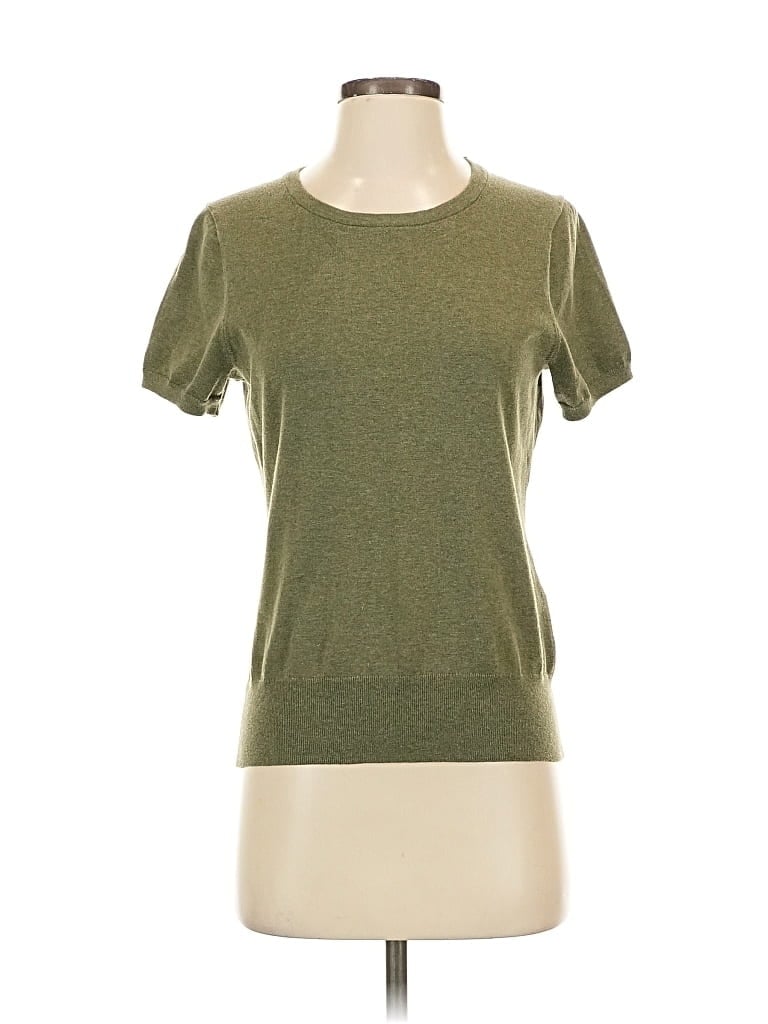 Pre-owned Lands' End Cardigan Sweater In Green