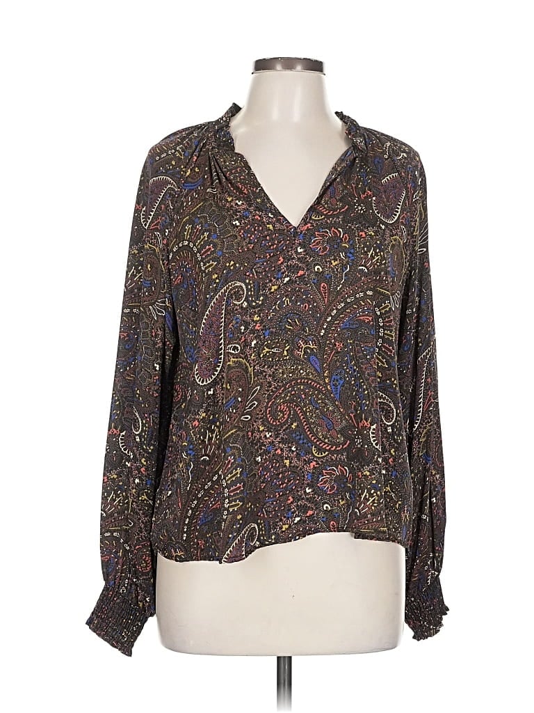 Pre-owned Allison Joy Long Sleeve Blouse In Brown