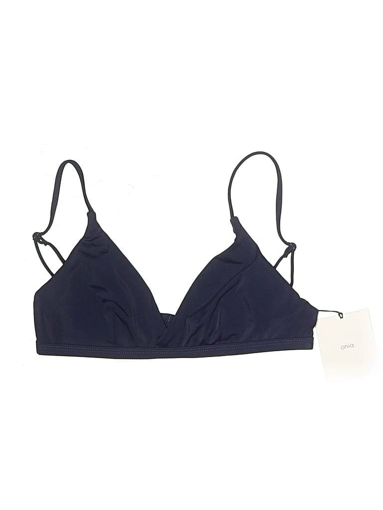 Onia Swimsuit Top Blue Solid Pattern Swimwear In Blue