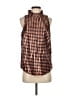 J.Crew Houndstooth Brown Sleeveless Blouse Size XS - photo 1