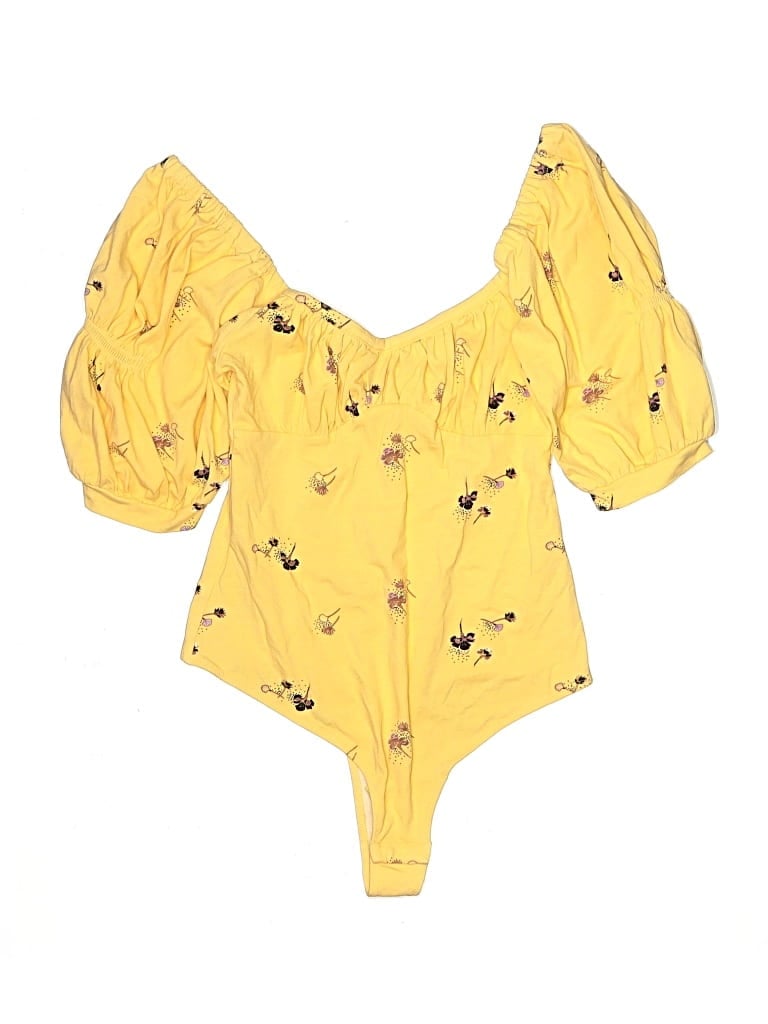 Pre-owned Intimately By Free People Bodysuit In Yellow