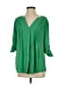 BCBGMAXAZRIA 100% Polyester Green 3/4 Sleeve Blouse Size XS - photo 1