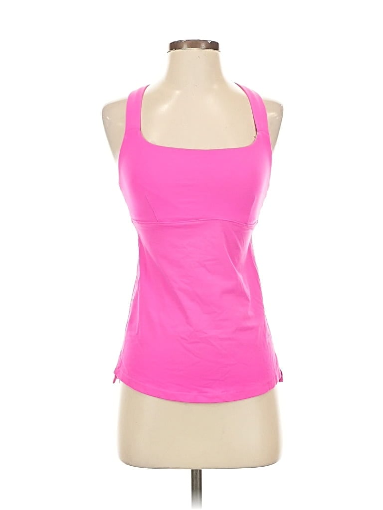 Pre-owned Lululemon Athletica Tank Top Pink Halter Neckline Tops