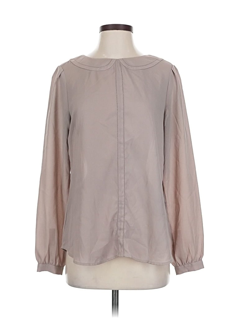 Pre-owned Ann Taylor Loft Long Sleeve Blouse In Gray