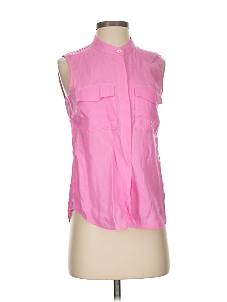 THEORY Pre-owned Sleeveless Button Down Shirt In Pink