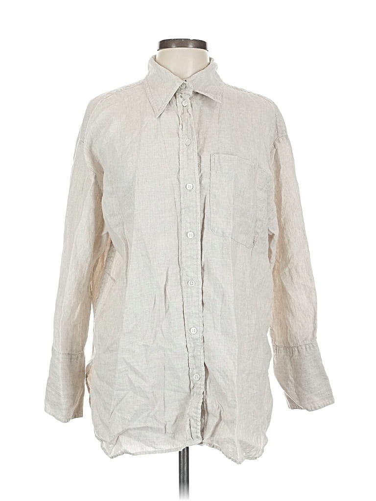 Pre-owned Banana Republic Long Sleeve Button Down Shirt In White