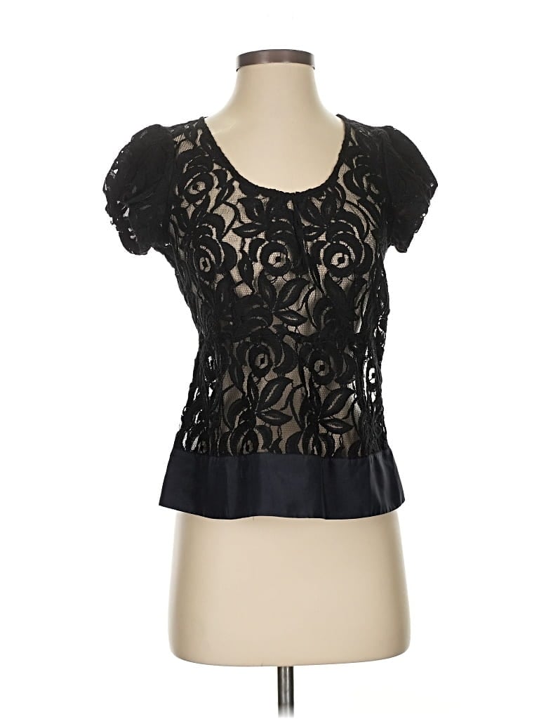 Pre-owned Moulinette Soeurs Short Sleeve Top Black Sweetheart Neckline Tops