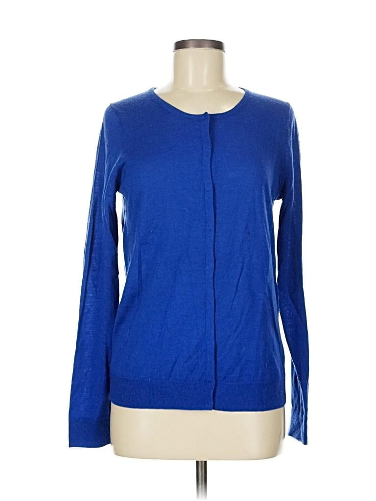 Pre-owned Gap Wool Cardigan Sweater In Blue