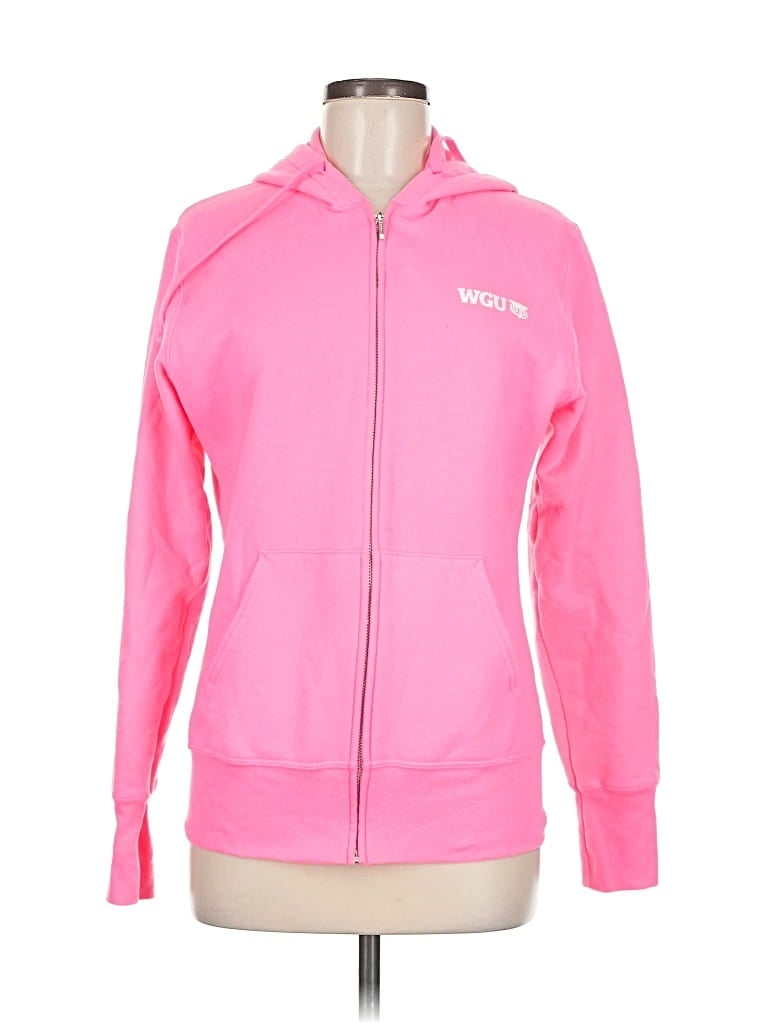 PORT & COMPANY Pre-owned Zip Up Hoodie In Pink