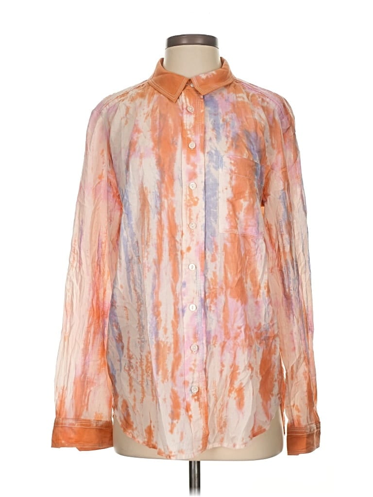 Pre-owned Pilcro Long Sleeve Blouse In Orange