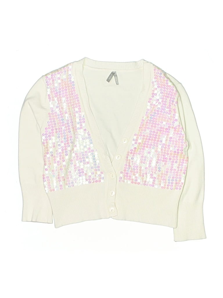 Pre-owned Assorted Brands Kids' Cardigan Sweater In White