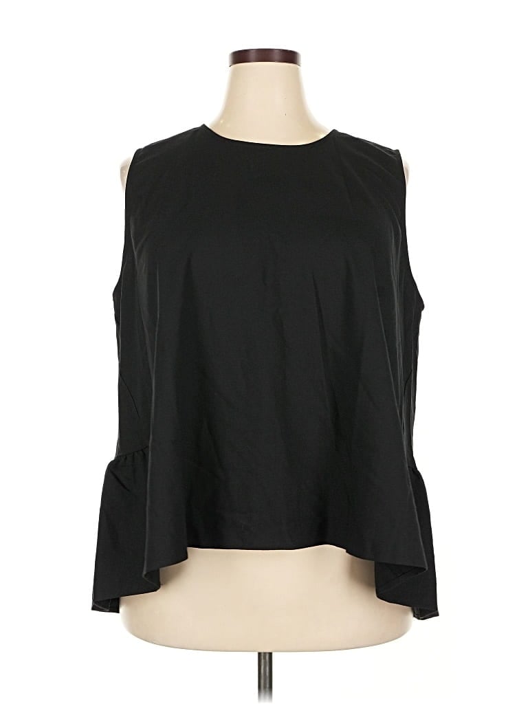 WHO WHAT WEAR Pre-owned Sleeveless Blouse In Black