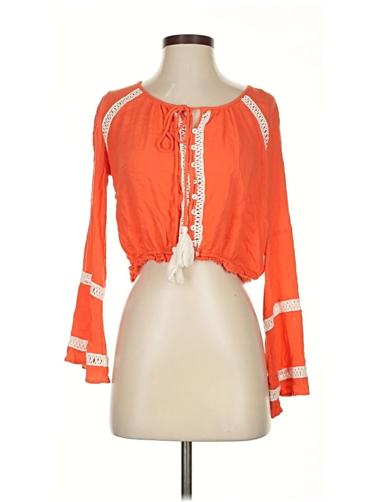 LULUS Pre-owned 3/4 Sleeve Blouse In Orange