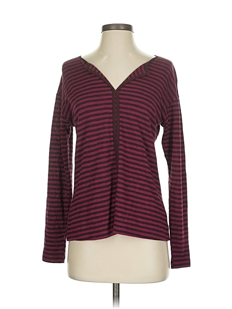 Pre-owned Sanctuary Long Sleeve Top Burgundy Sweetheart Neckline Tops
