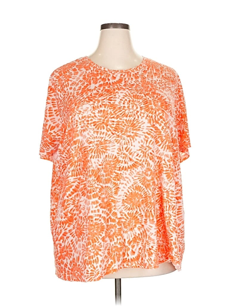 Pre-owned Lane Bryant Short Sleeve T-shirt In Orange