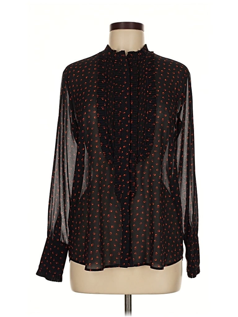 Pre-owned Ann Taylor Long Sleeve Blouse In Black