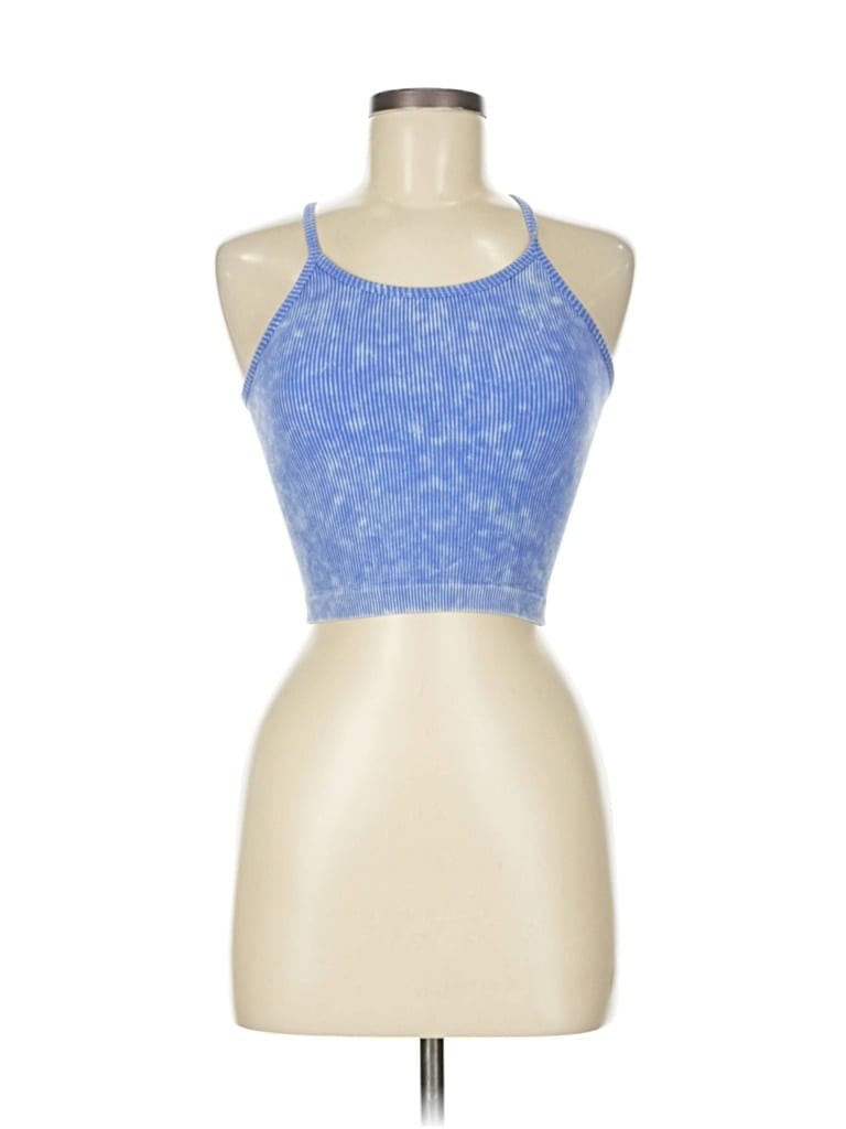 UNBRANDED Pre-owned Tank Top Blue Halter Neckline Tops