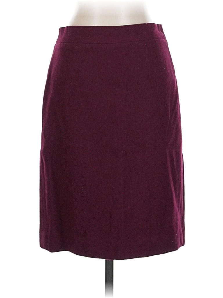 Pre-owned J.crew Factory Store Wool Skirt In Burgundy