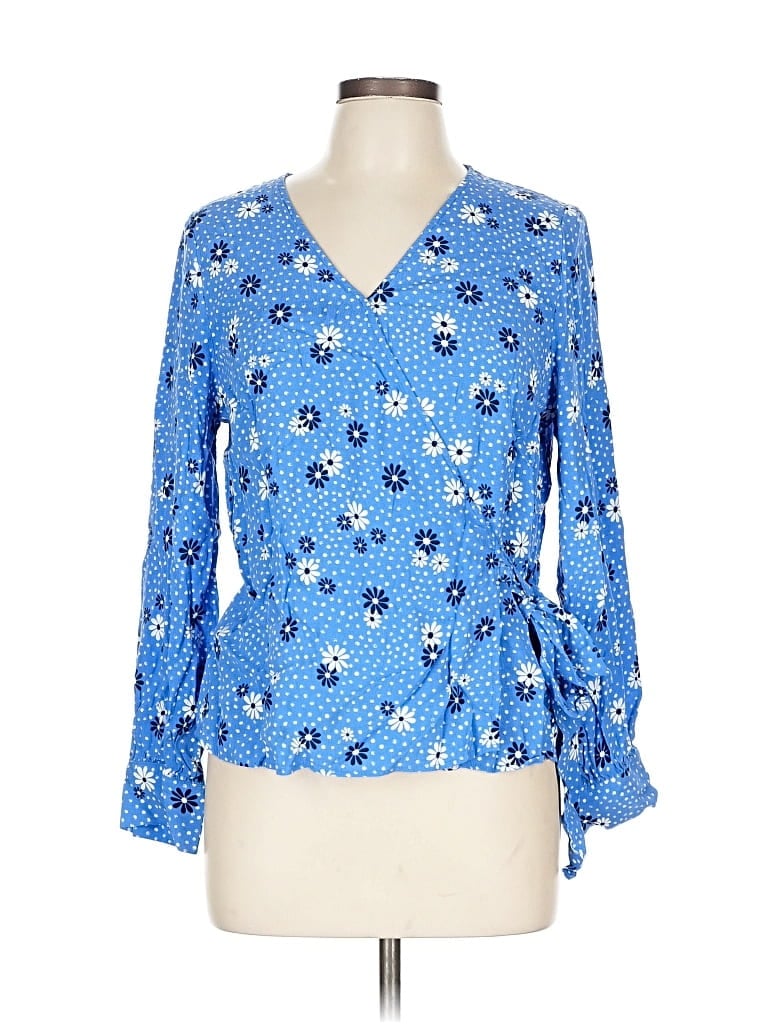 Pre-owned Talbots 3/4 Sleeve Blouse In Blue