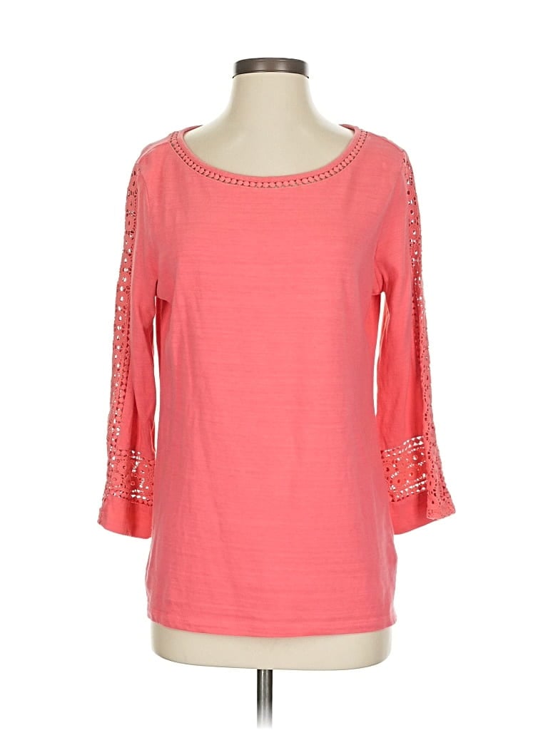 Pre-owned Charter Club 3/4 Sleeve Top Pink Boatneck Tops