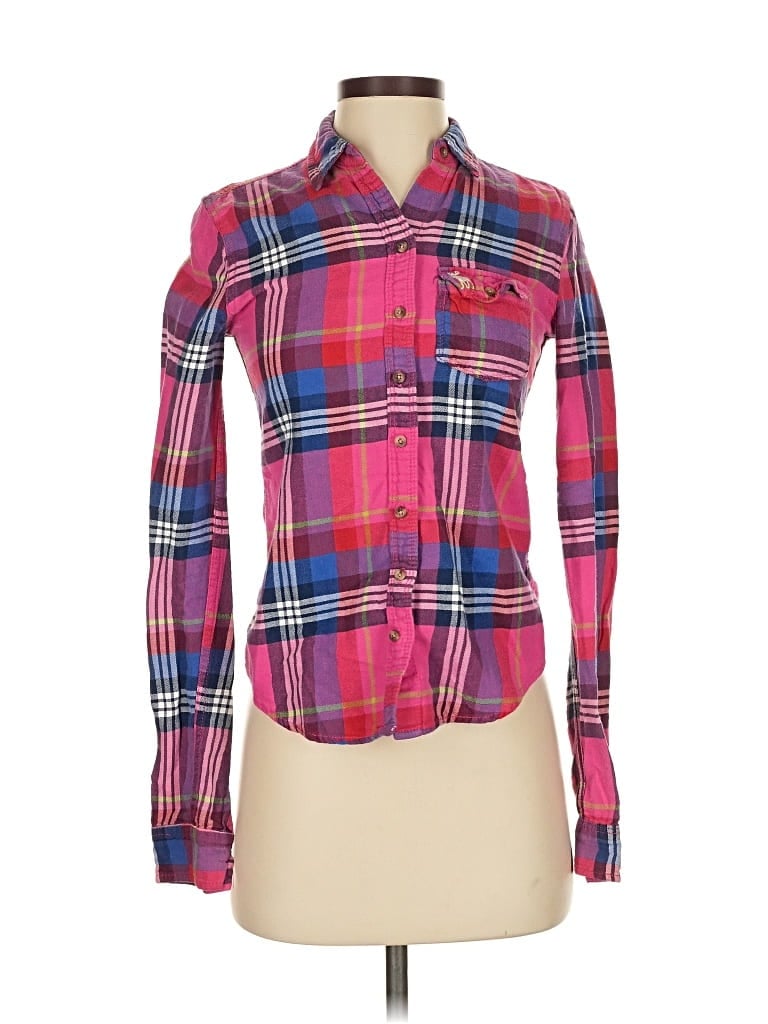 ABERCROMBIE & FITCH Pre-owned Long Sleeve Button Down Shirt In Pink
