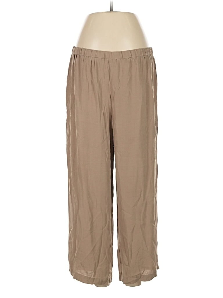 Pre-owned Eileen Fisher Silk Pants In Brown