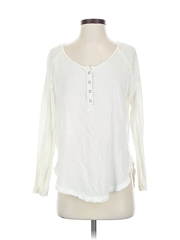 WE THE FREE Pre-owned Long Sleeve Henley Shirt In White