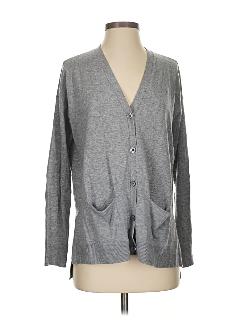 Pre-owned Ann Taylor Loft Cardigan Sweater In Gray