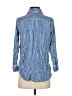 Plush 100% Rayon Stripes Blue 3/4 Sleeve Button-Down Shirt Size XS - photo 2