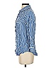 Plush 100% Rayon Stripes Blue 3/4 Sleeve Button-Down Shirt Size XS - photo 5