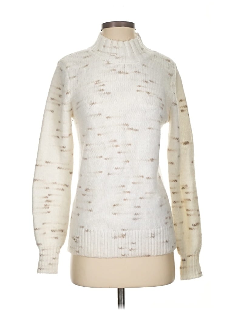 Pre-owned Ann Taylor Loft Turtleneck Sweater In White