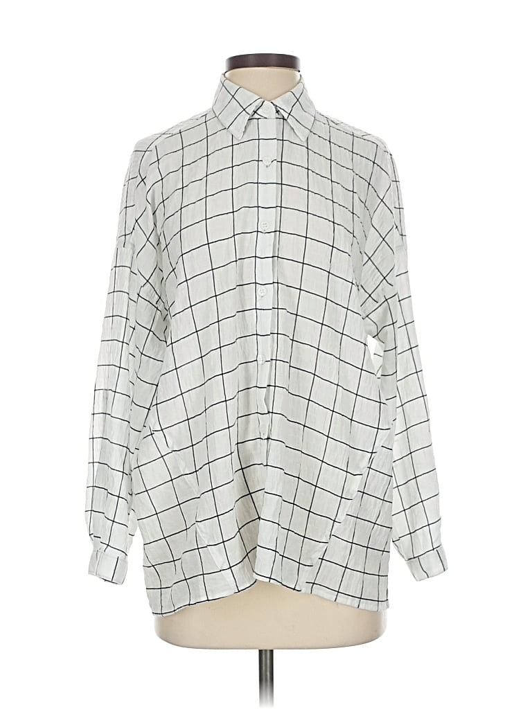 Pre-owned Max Studio Long Sleeve Blouse In Silver