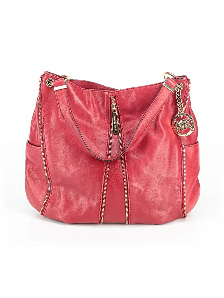 Pre-owned Michael Michael Kors Leather Satchel In Red