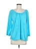MICHAEL Michael Kors 100% Rayon Solid Blue 3/4 Sleeve Blouse Size M - photo 1