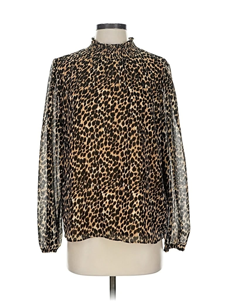 J.crew Factory Store Long Sleeve Blouse In Multi