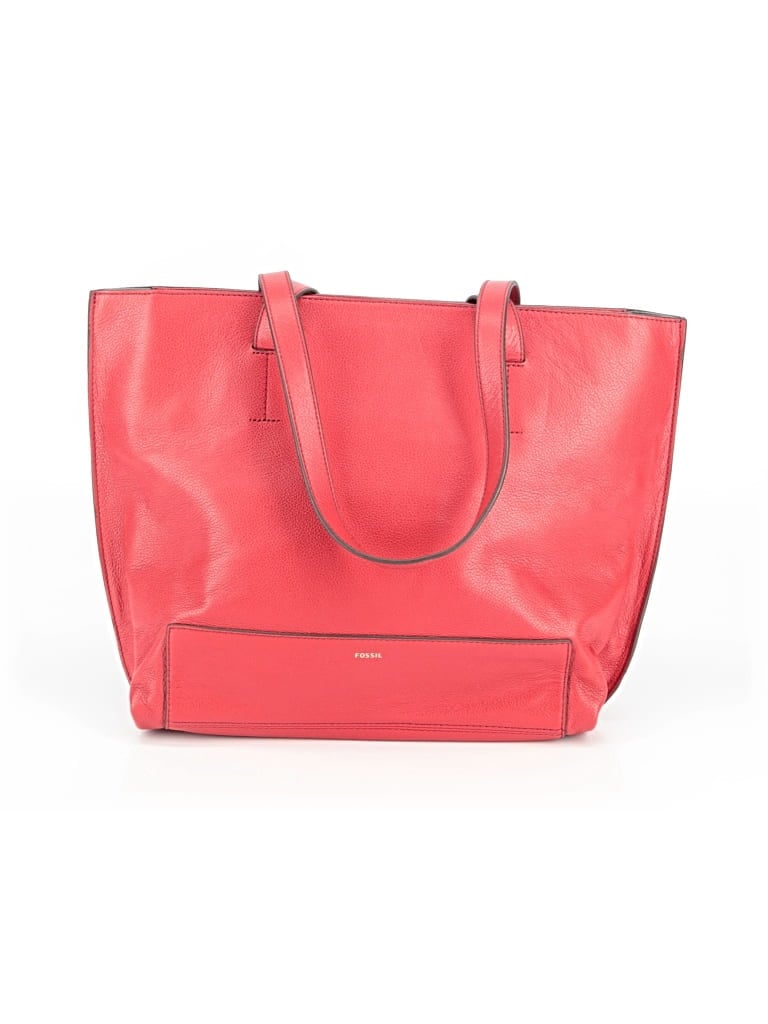 FOSSIL Pre-owned Leather Tote Bag In Red