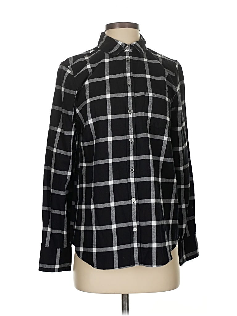 Pre-owned J.crew Factory Store Long Sleeve Blouse In Black