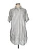 Red Carter 100% Rayon Stripes Silver Short Sleeve Button-Down Shirt Size S - photo 1