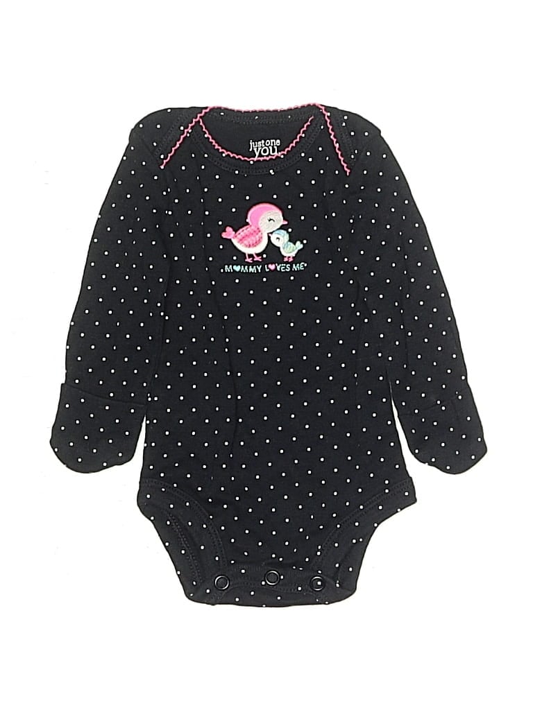 Pre-owned Just One You Made By Carter's Babies' Long Sleeve Onesie In Black