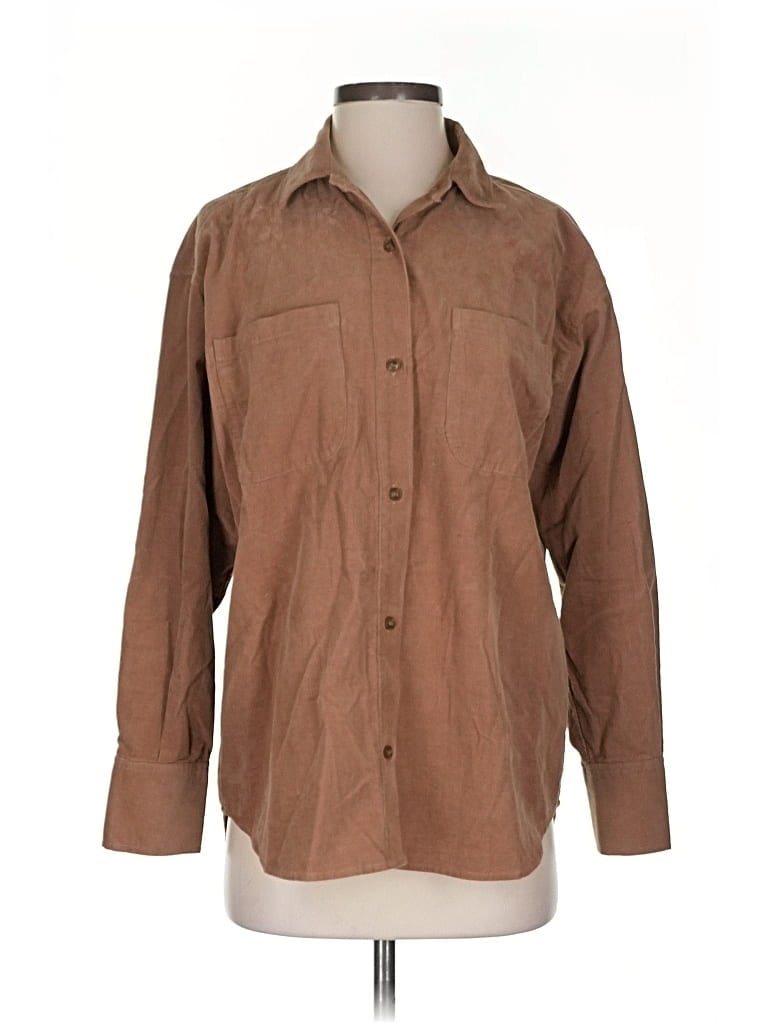 Pre-owned Tuckernuck 3/4 Sleeve Button Down Shirt In Brown