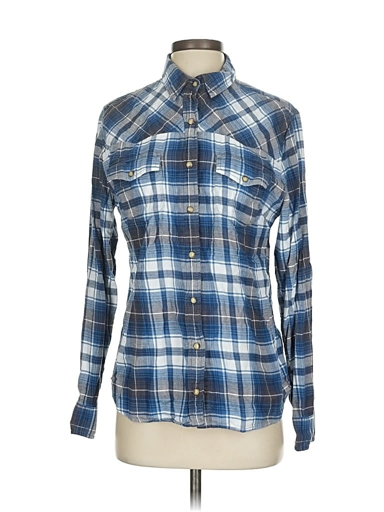 Pre-owned Jachs Girlfriend Long Sleeve Button Down Shirt In Blue