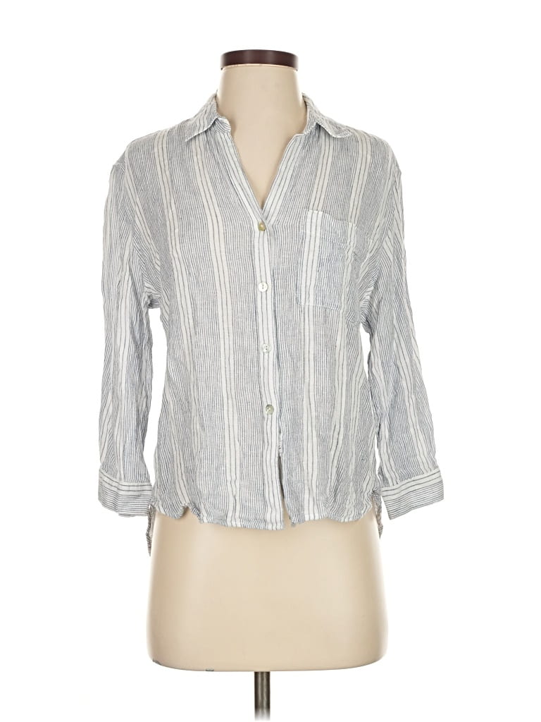 Pre-owned Rails 3/4 Sleeve Button Down Shirt In Gray