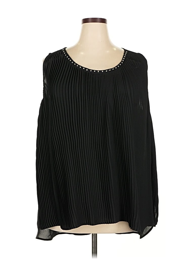 Pre-owned Melissa Mccarthy Seven7 Long Sleeve Blouse In Black