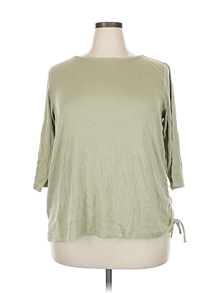 Pre-owned Purejill 3/4 Sleeve T-shirt In Green