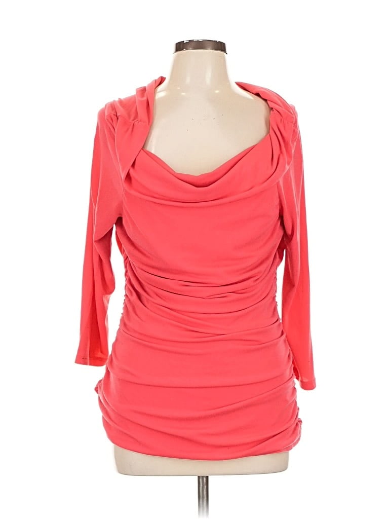 Pre-owned Ann Taylor 3/4 Sleeve Top Red Cowl Neck Tops