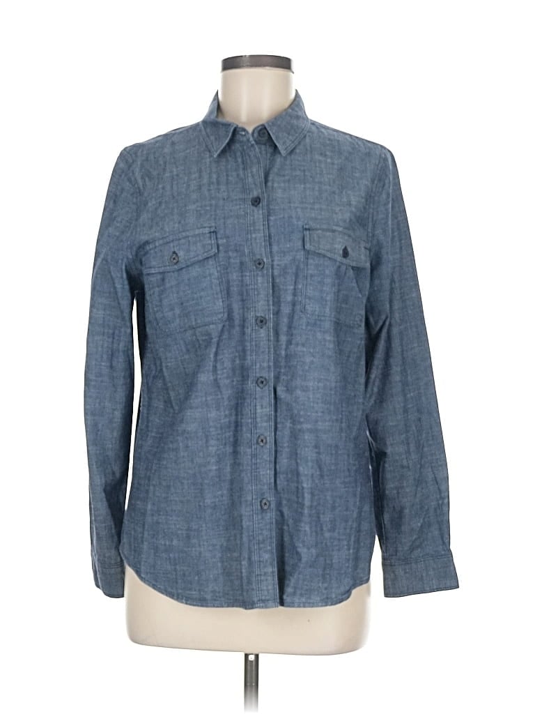 Pre-owned Old Navy Long Sleeve Button Down Shirt In Blue