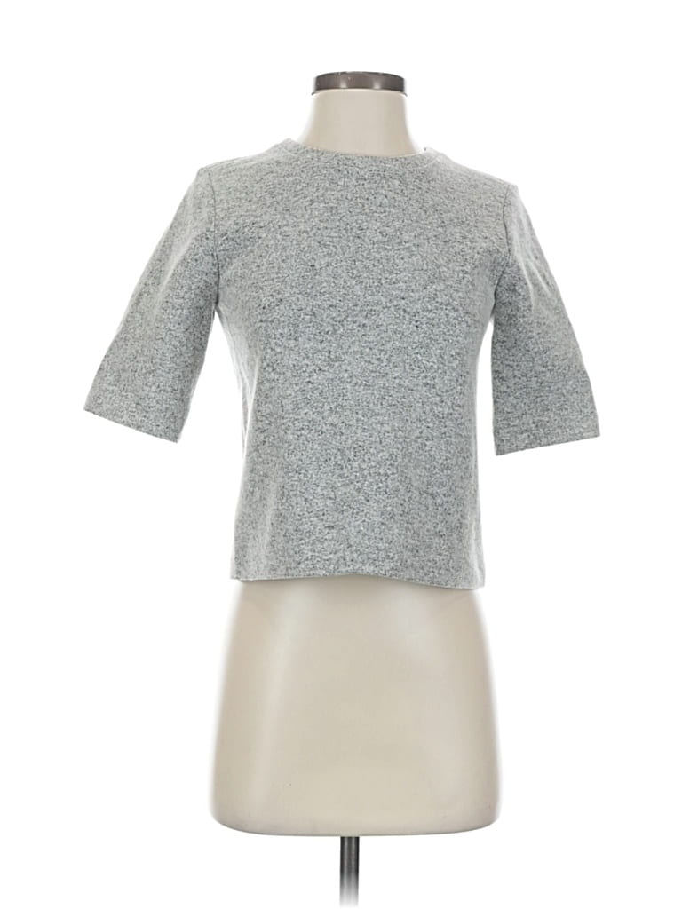 THEORY Pre-owned Short Sleeve Top Silver Square Neckline Tops